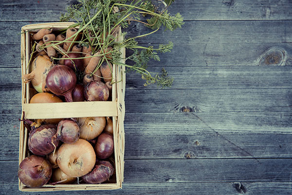 Vegetables on table