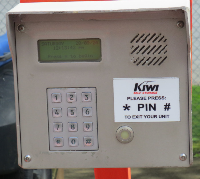 secure pin entry at gate  - advantages of storage in Ellerslie