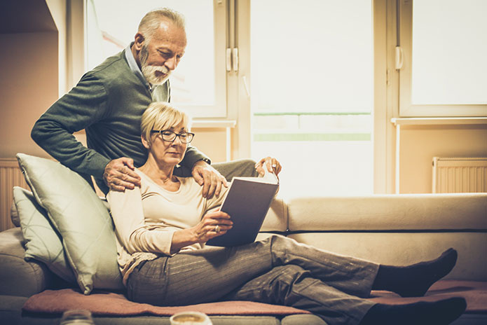 Older Couple on couch