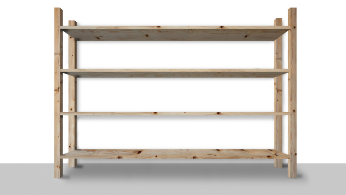 wooden shelving